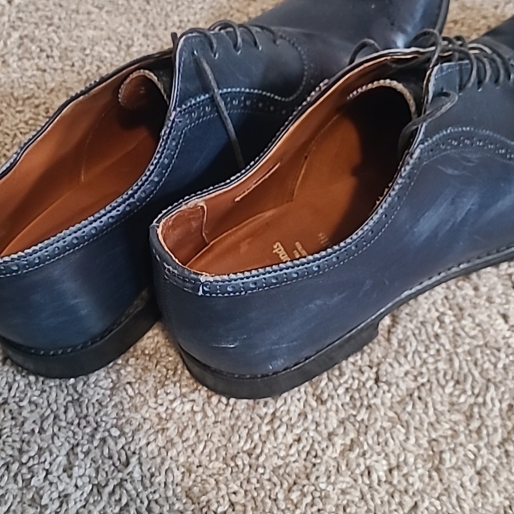 EUC Allen Edmonds Cornwallis Navy Blue Leather Dress Shoes Oxfords Men 14B - Picture 5 of 9
